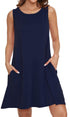 elescat Summer Dresses for Women Tank Floral Sundress Sleeveless Pockets Casual Loose Sun Dress--fine dressed-fine dressed