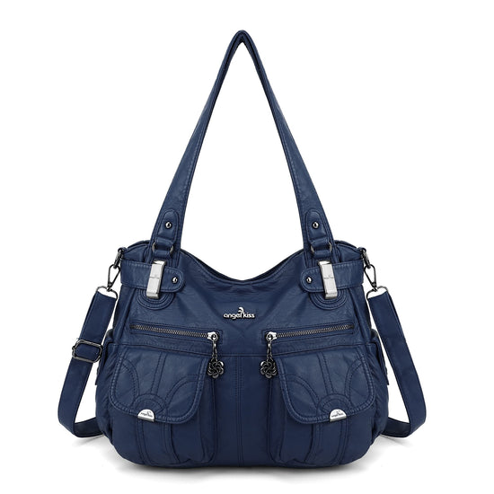 Purses and Handbags Women Tote Shoulder Top Handle Satchel Hobo Bags Fashion Washed Leather Purse