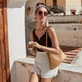 Kattee Hobo Bags for Women Trendy, Soft Leather Handbags and Purses,Shoulder Tote Curved Designer Bag with Card Pocket--fine dressed-fine dressed