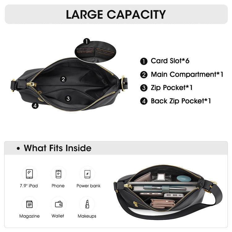 Kattee Hobo Bags for Women Trendy, Soft Leather Handbags and Purses,Shoulder Tote Curved Designer Bag with Card Pocket--fine dressed-fine dressed
