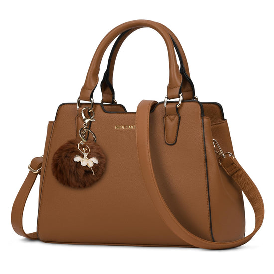 IGOLUMON Top-Handle Handbag Leather Purses for Women Waterproof Crossbody Womens Handbags Anti Theft Tote Purse Ladies