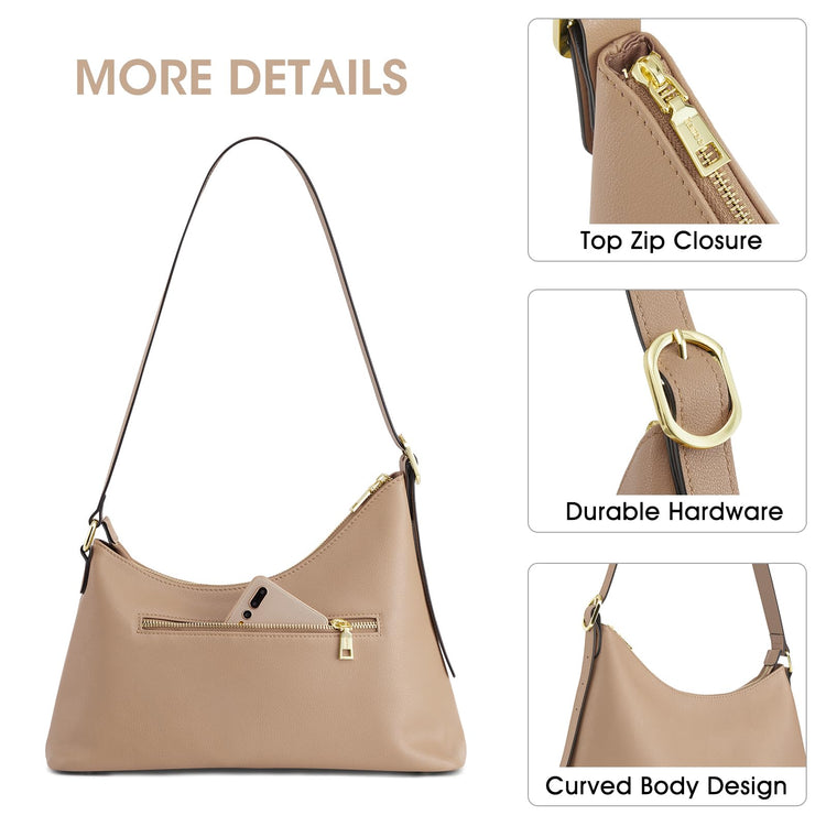 Kattee Hobo Bags for Women Trendy, Soft Leather Handbags and Purses,Shoulder Tote Curved Designer Bag with Card Pocket--fine dressed-fine dressed