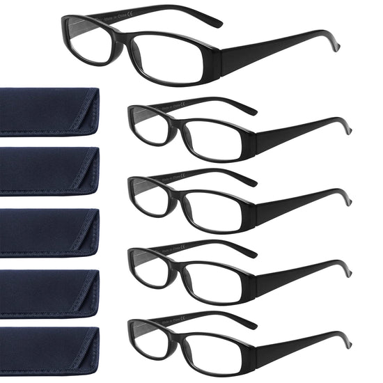 5 Pack Reading Glasses for Women Blue Light Blocking Fashion Spring Hinges Computer Readers Anti UV/Glare Eyeglasses