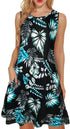 elescat Summer Dresses for Women Tank Floral Sundress Sleeveless Pockets Casual Loose Sun Dress--fine dressed-fine dressed