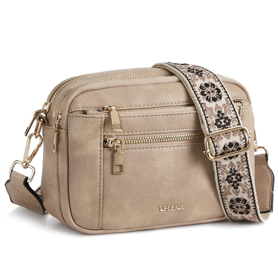 Telena Crossbody Purse for Women Small Crossbody Bags Trendy Vegan Leather Shoulder Handbags with Adjustable Strap
