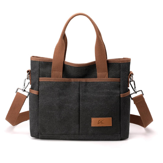Crossbody Bags for Women Trendy Canvas Hobo Tote Top-handle Hand Bag Multi-pocket Casual Going Out Purse Satchel