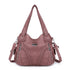 Purses and Handbags Women Fashion Tote Bag Shoulder Bags Top Handle Satchel Purses Washed Synthetic Leather Handbag--fine dressed-fine dressed