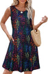 elescat Summer Dresses for Women Tank Floral Sundress Sleeveless Pockets Casual Loose Sun Dress--fine dressed-fine dressed