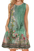 elescat Summer Dresses for Women Tank Floral Sundress Sleeveless Pockets Casual Loose Sun Dress--fine dressed-fine dressed