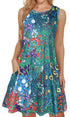 elescat Summer Dresses for Women Tank Floral Sundress Sleeveless Pockets Casual Loose Sun Dress--fine dressed-fine dressed