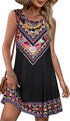 elescat Summer Dresses for Women Tank Floral Sundress Sleeveless Pockets Casual Loose Sun Dress--fine dressed-fine dressed
