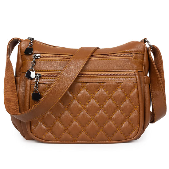 Crossbody Purse for Women Ladies Soft PU Leather Shoulder Bag Medium Roomy Handbag Fashion Tote Top Handle Satchel